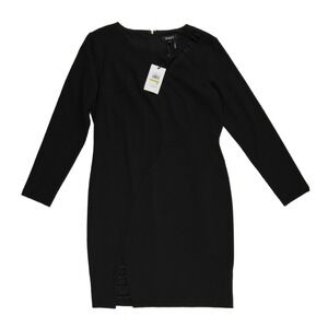 New‎ DKNY Sheath Dress Women's Size 14 Black Beaded Long Sleeve Cocktail Career